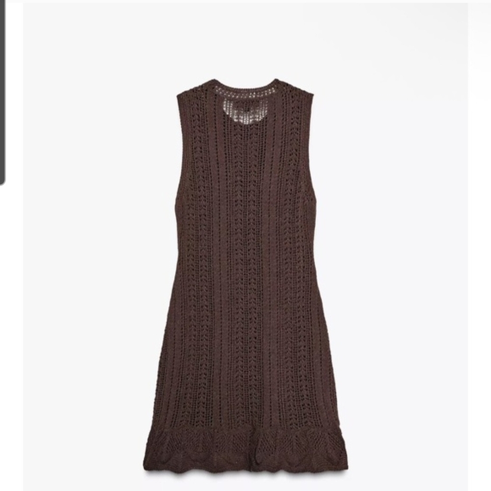 Zara Brown Sleeveless Dress